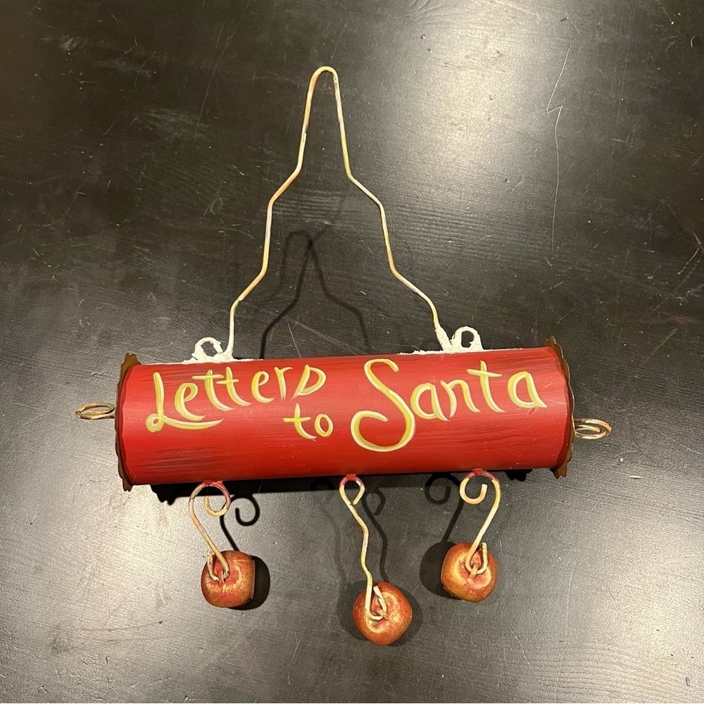 Christmas Decor Metal Letters to Santa Toleware Mailbox